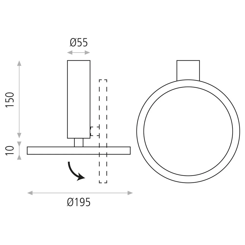 3846/19 Plafonnier intérieur blanc mat MORGAN