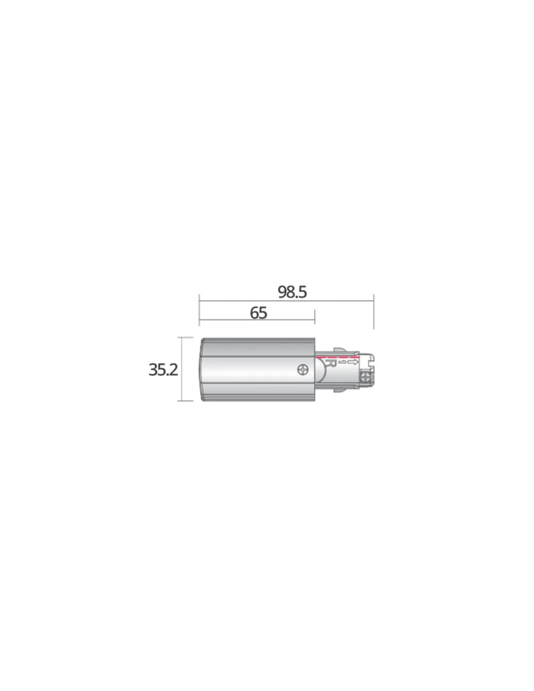Alimentation droit pour rail univ 3ph 7p blanc INTEGRATECH TRA3FPOWRW