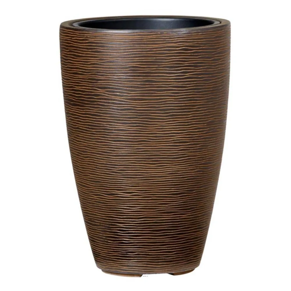 Bac fibres de verre/ composite ext. Bullet Ø35cm h47cm marron gravé