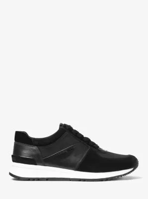 Basket Allie en cuir et toile