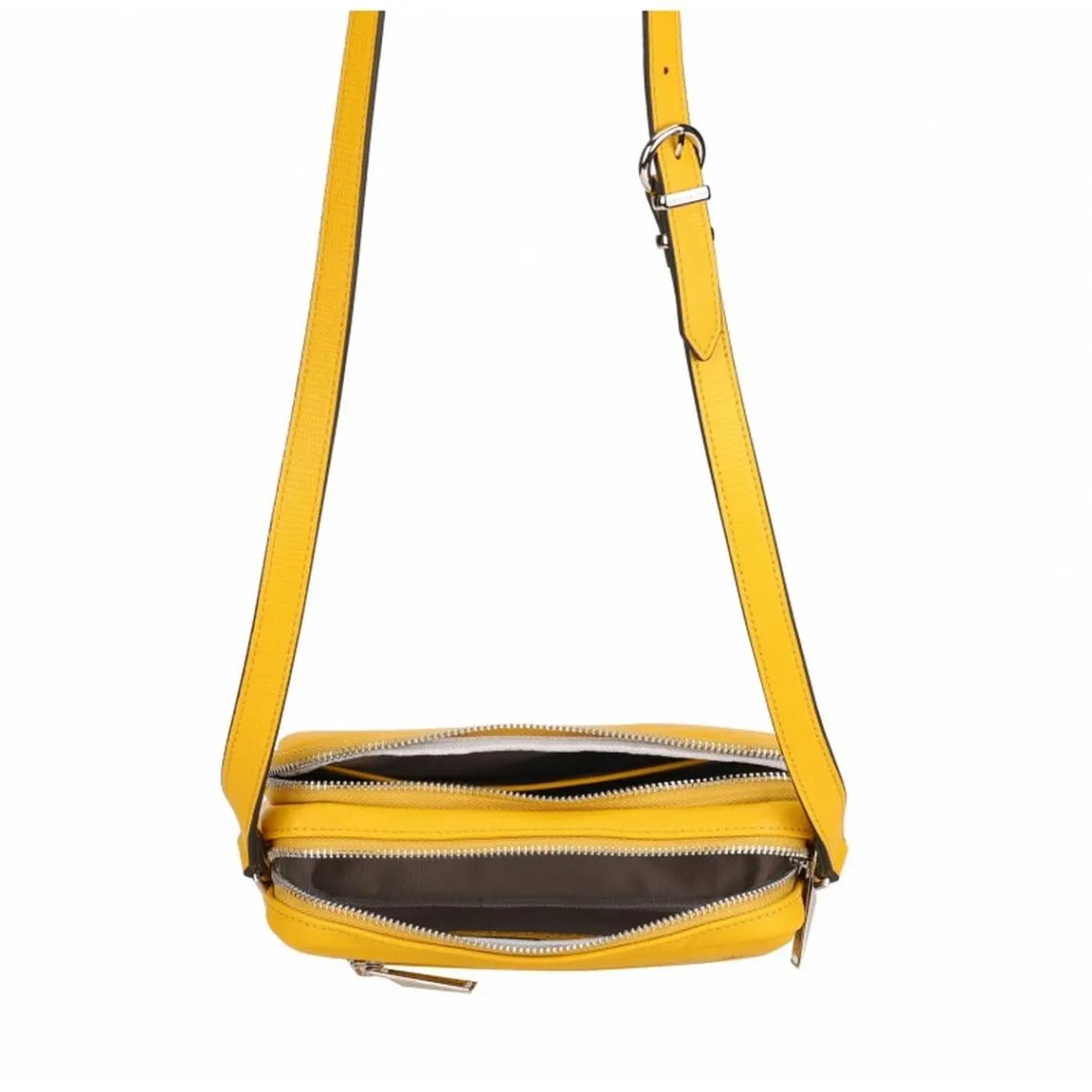 Besace en cuir colza jaune Raquel | 3 Suisses