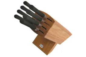 Bloc en chêne avec 8 couteaux japonais Kai Wasabi Black