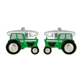 Boutons de manchette, Tracteur vert
