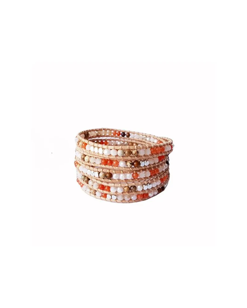 Bracelet multi-tours Orange - Style Ethnic Chic