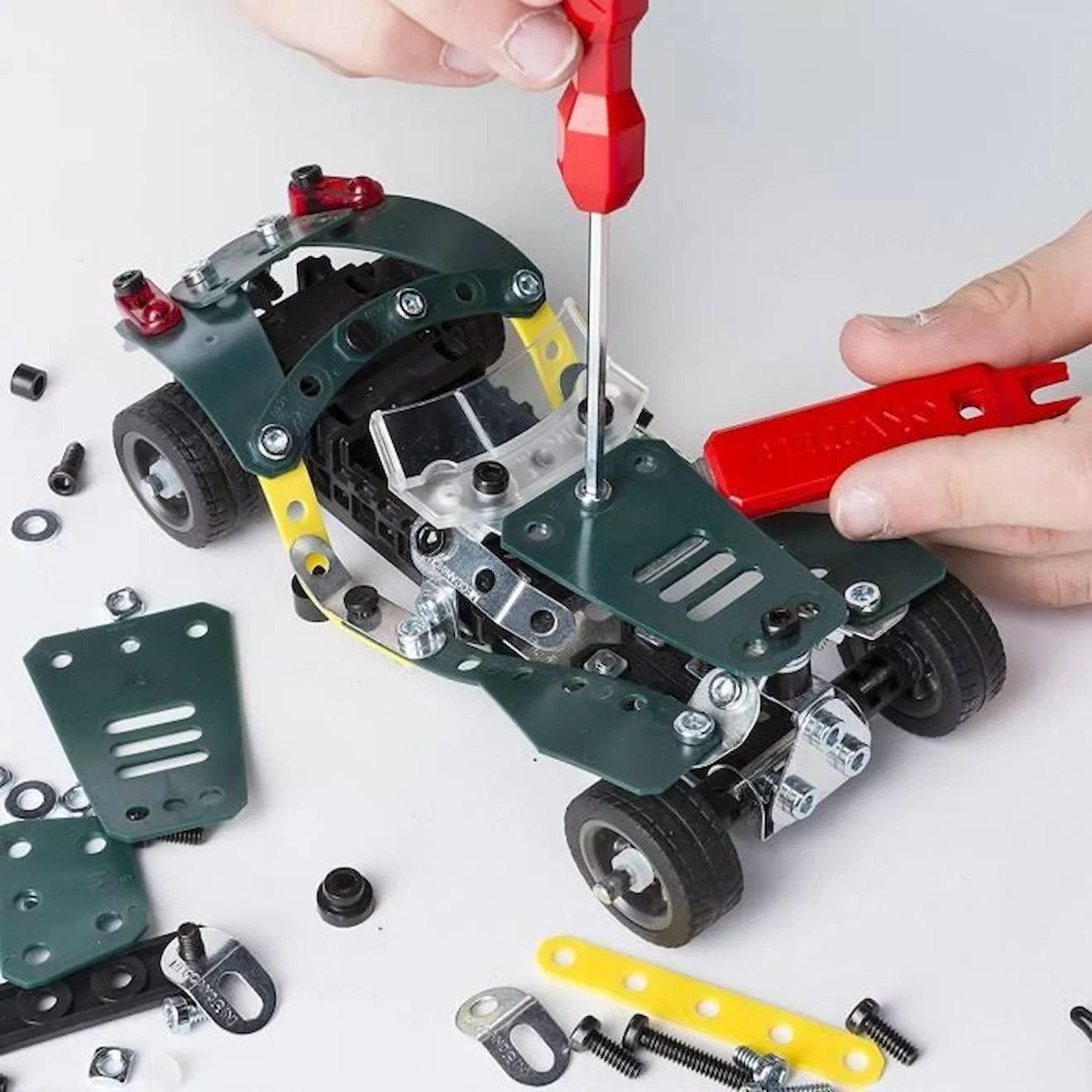 Cabriolet 5 en 1 - MECCANO - Rétro friction - Jeu de construction vert - Meccano