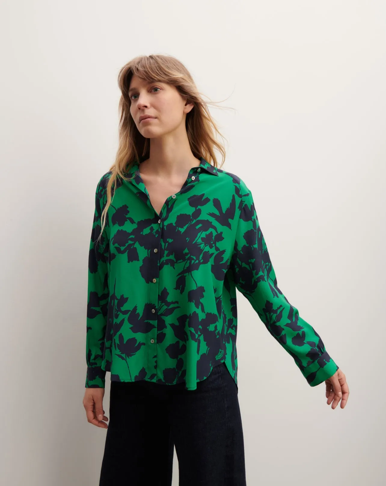 Chemise en soie imprimée
