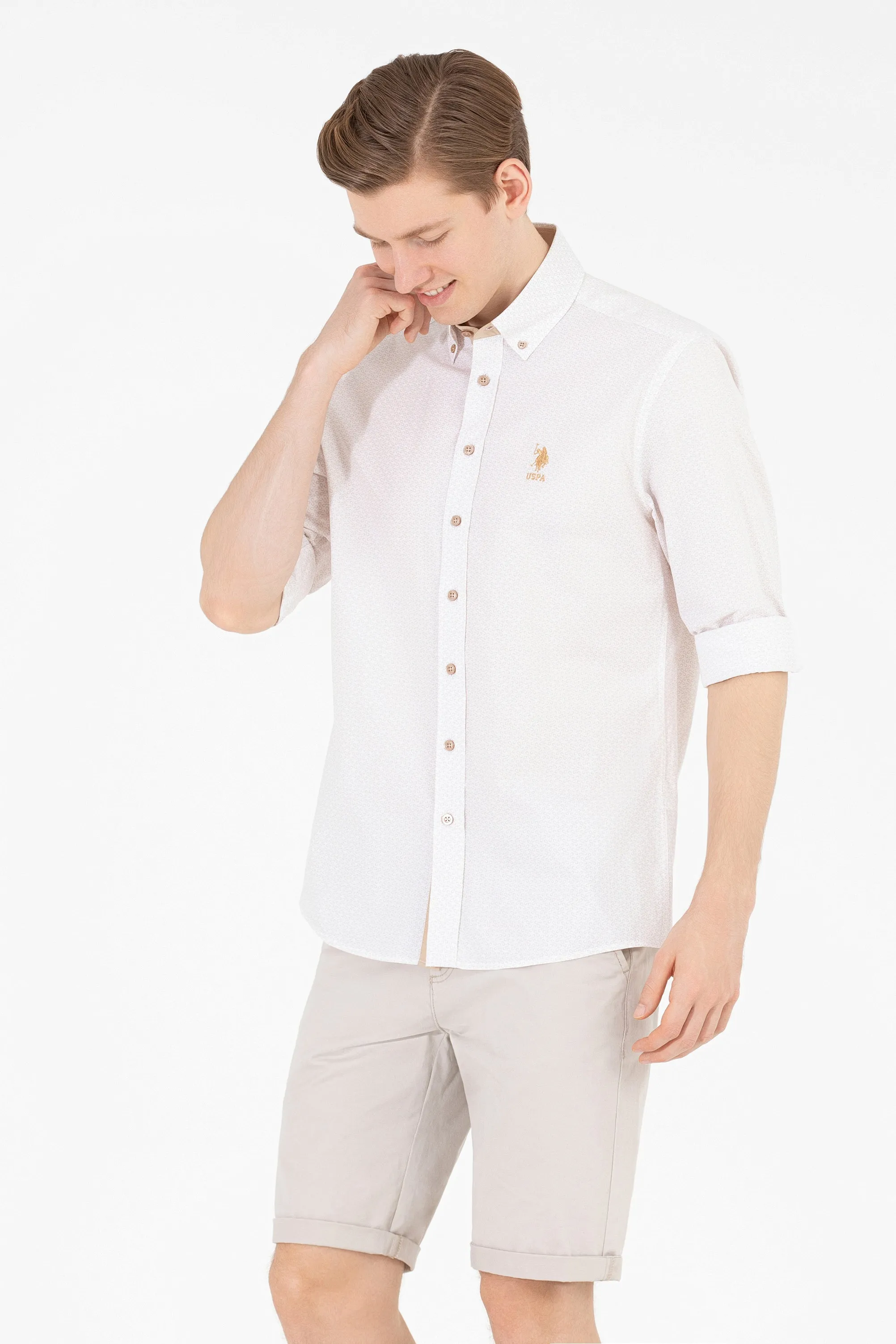 CHEMISE HOMME PERSE MARRON CHAMEAU 1575075VR015