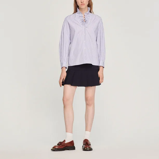 Chemise à rayures et col fantaisie