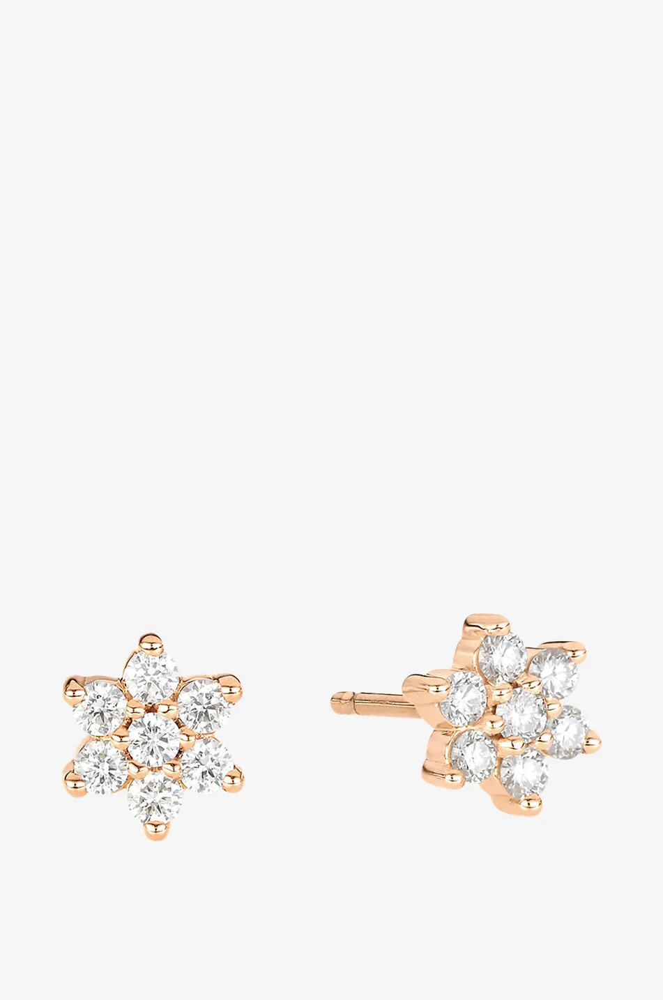 Clous d'oreilles en or rose et diamants Diamond Star