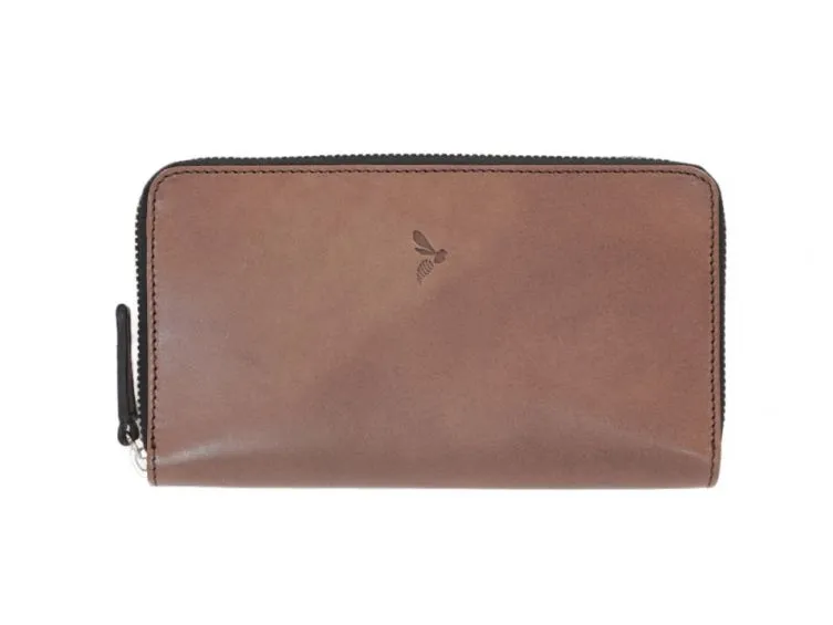 Compagnon hermétique "Luxe" en cuir marron - 20 cm - PM-024-01