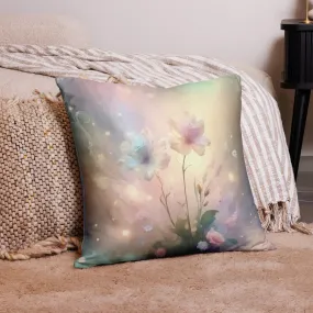 Coussin Classique Fleurs rose et bleue
