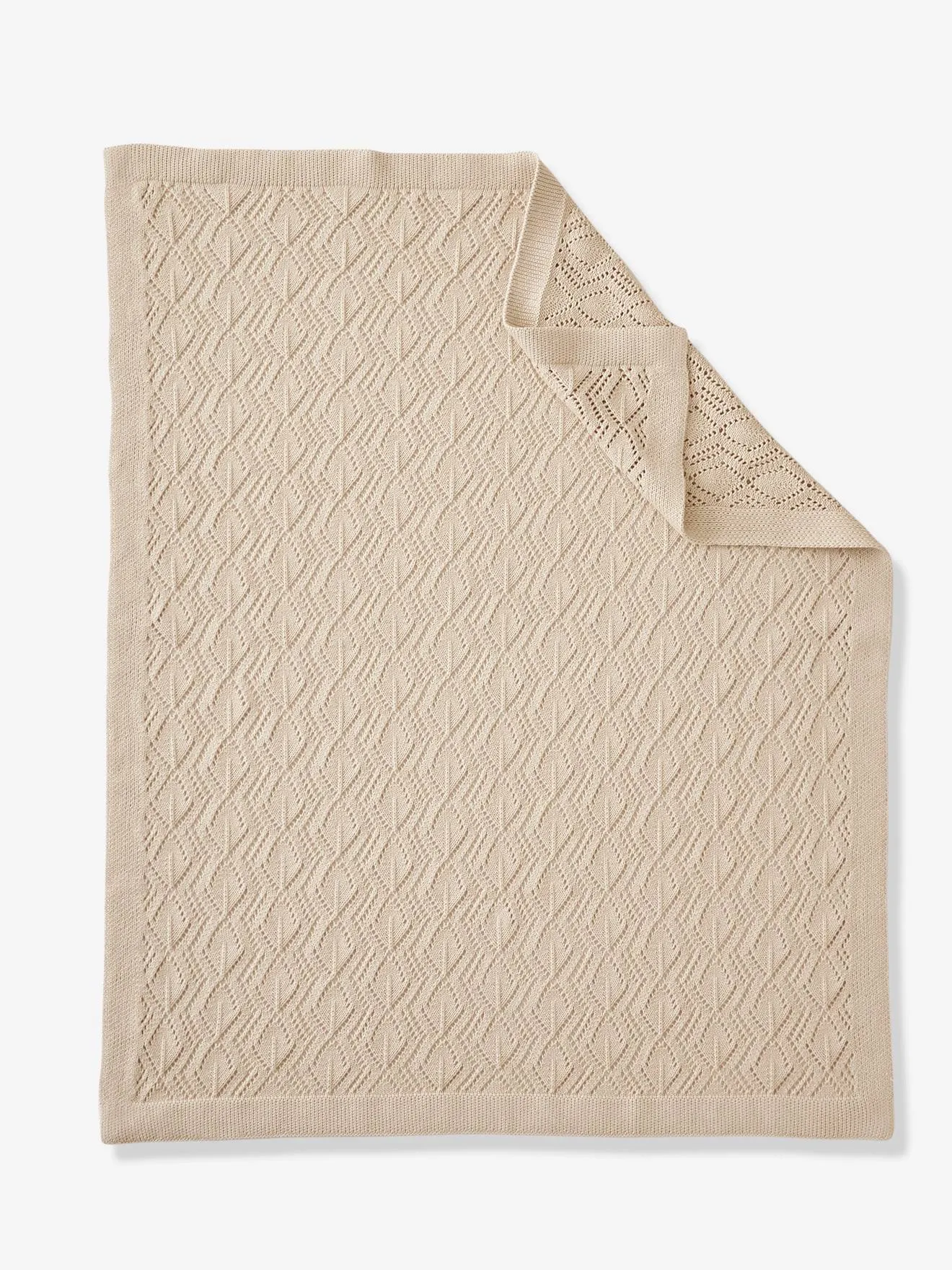Couverture pointelle en coton bio* vert d'eau - Vertbaudet