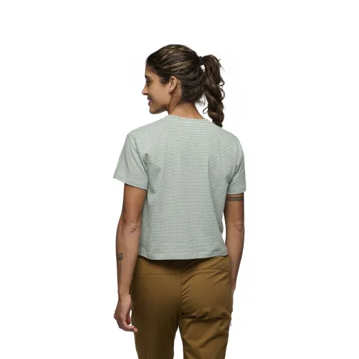 Crop top femme bd stripe foam green