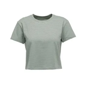 Crop top femme bd stripe foam green