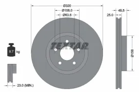 Disque de frein TEXTAR 92149105 