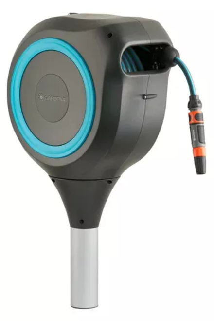 Dévidoir automatique sur pic RollUp M 20 m - GARDENA (Bleu turquoise) - GARDENA - 18614-20