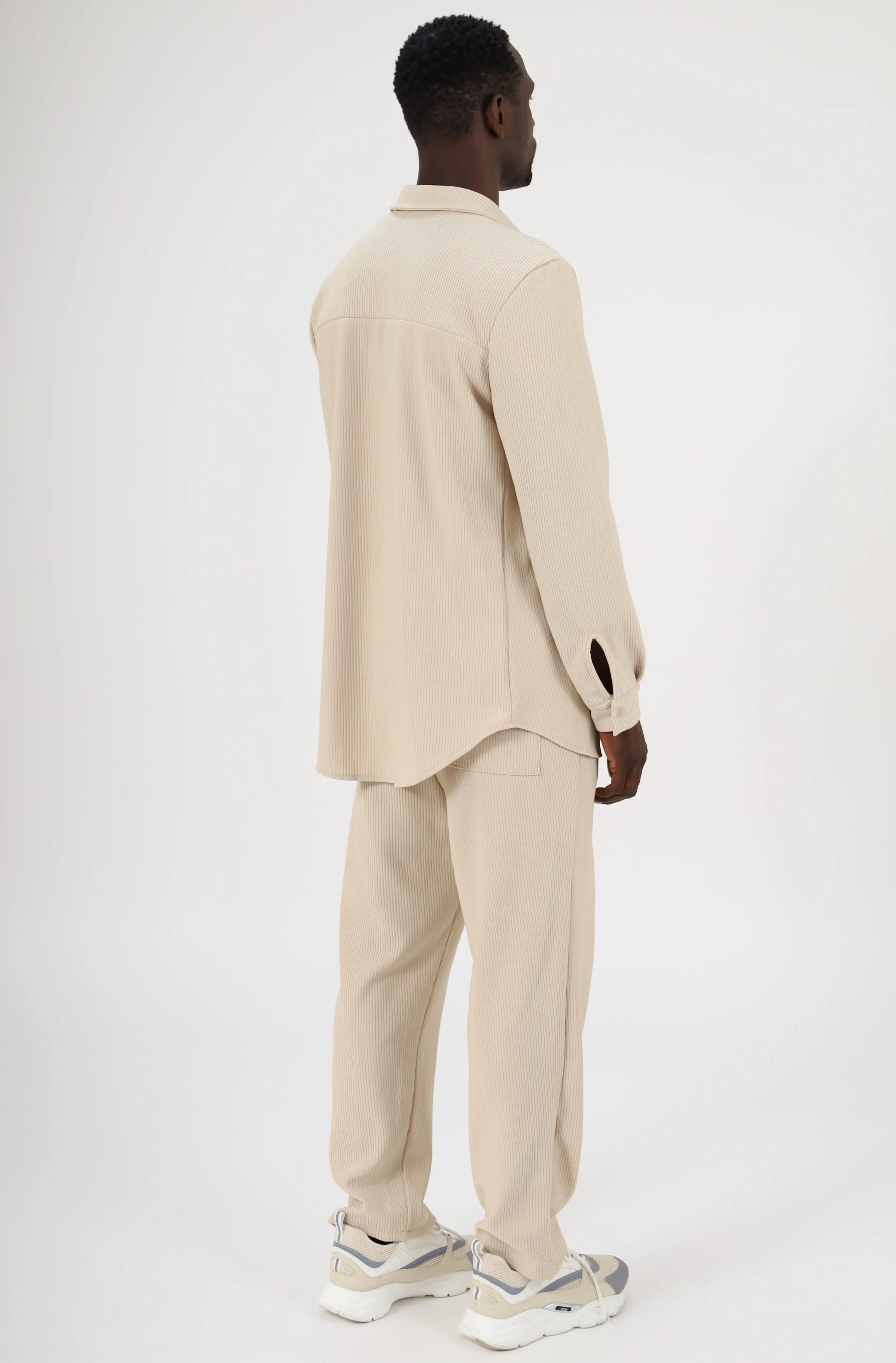 ENSEMBLE PLISS CHEMISE ET PANTALON - BEIGE