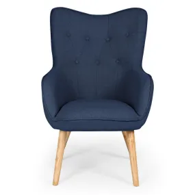 Fauteuil scandinave Tissu Bleu KYLAR | Fauteuil 3 SUISSES