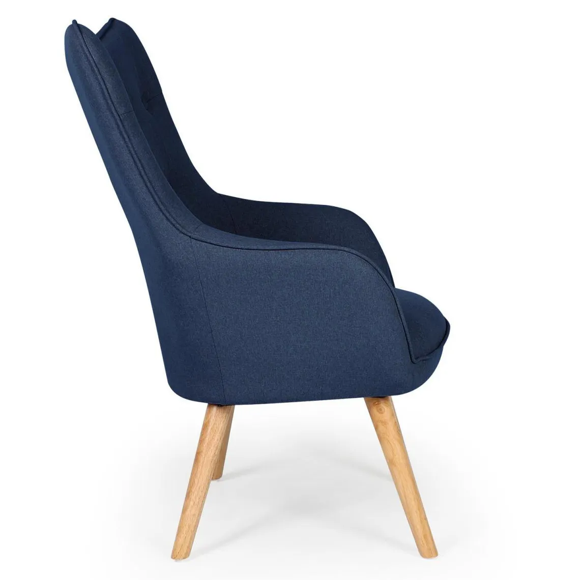 Fauteuil scandinave Tissu Bleu KYLAR | Fauteuil 3 SUISSES