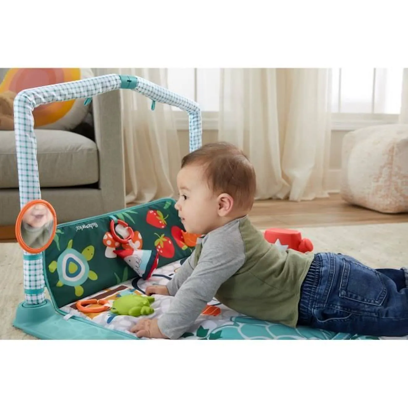 Fisher-Price - Mon Tapis - Cabane 3 En 1 - jouet naissance 1er age - 0 mois et + HJK45 vert - Fisher Price