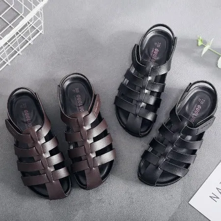 Importé - Chaussure Mixtes Sandales Décontracté À Lanières En Cuir PU