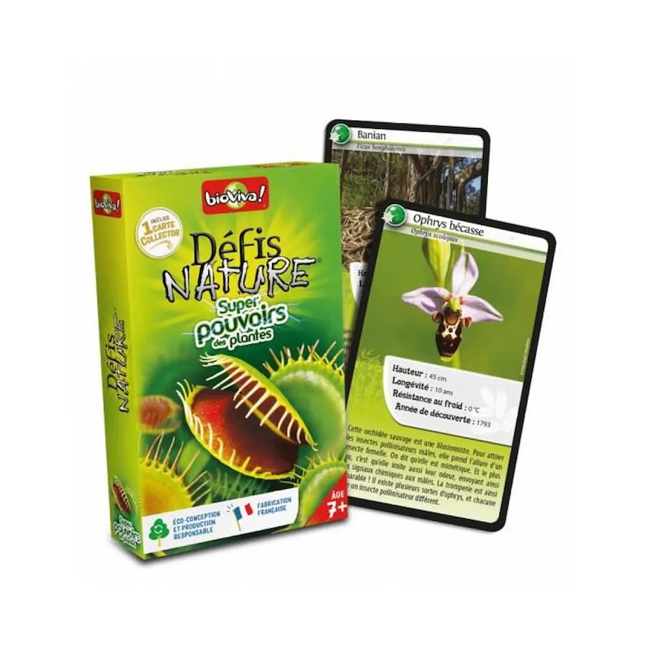 Jeu de cartes Bioviva - Défis Nature Super pouvoirs des plantes pour enfants de 7 ans et plus vert - Bioviva