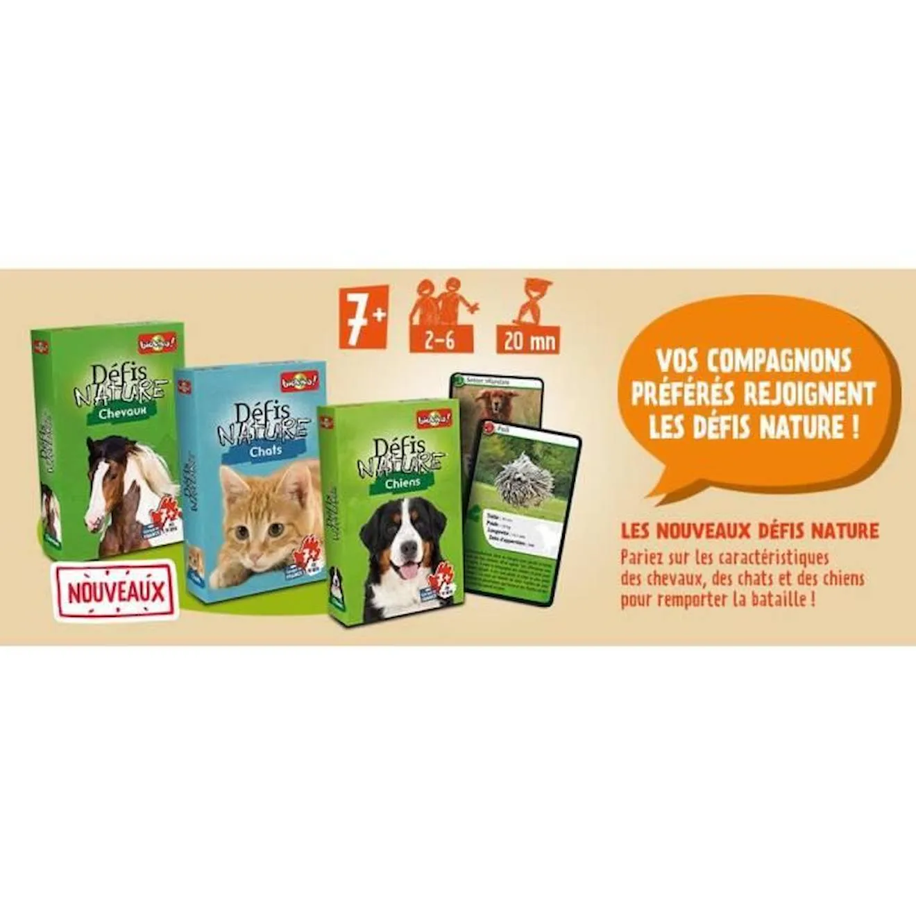 Jeu de questions-réponses BIOVIVA Défis Nature - Chiens pour enfants à partir de 7 ans vert - Bioviva
