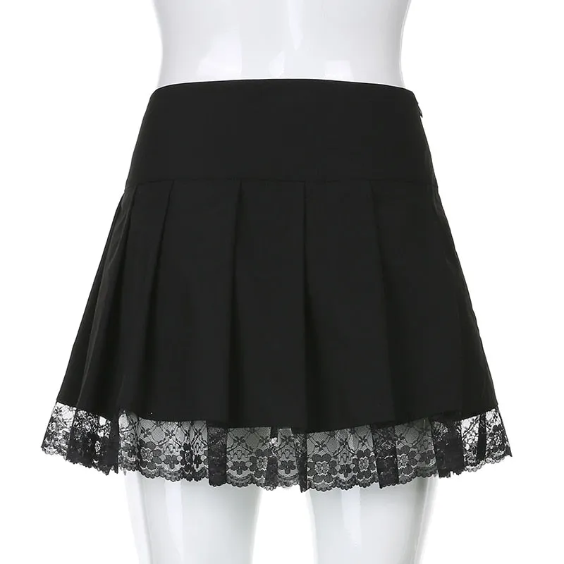 Jupe Courte Dentelle Noire