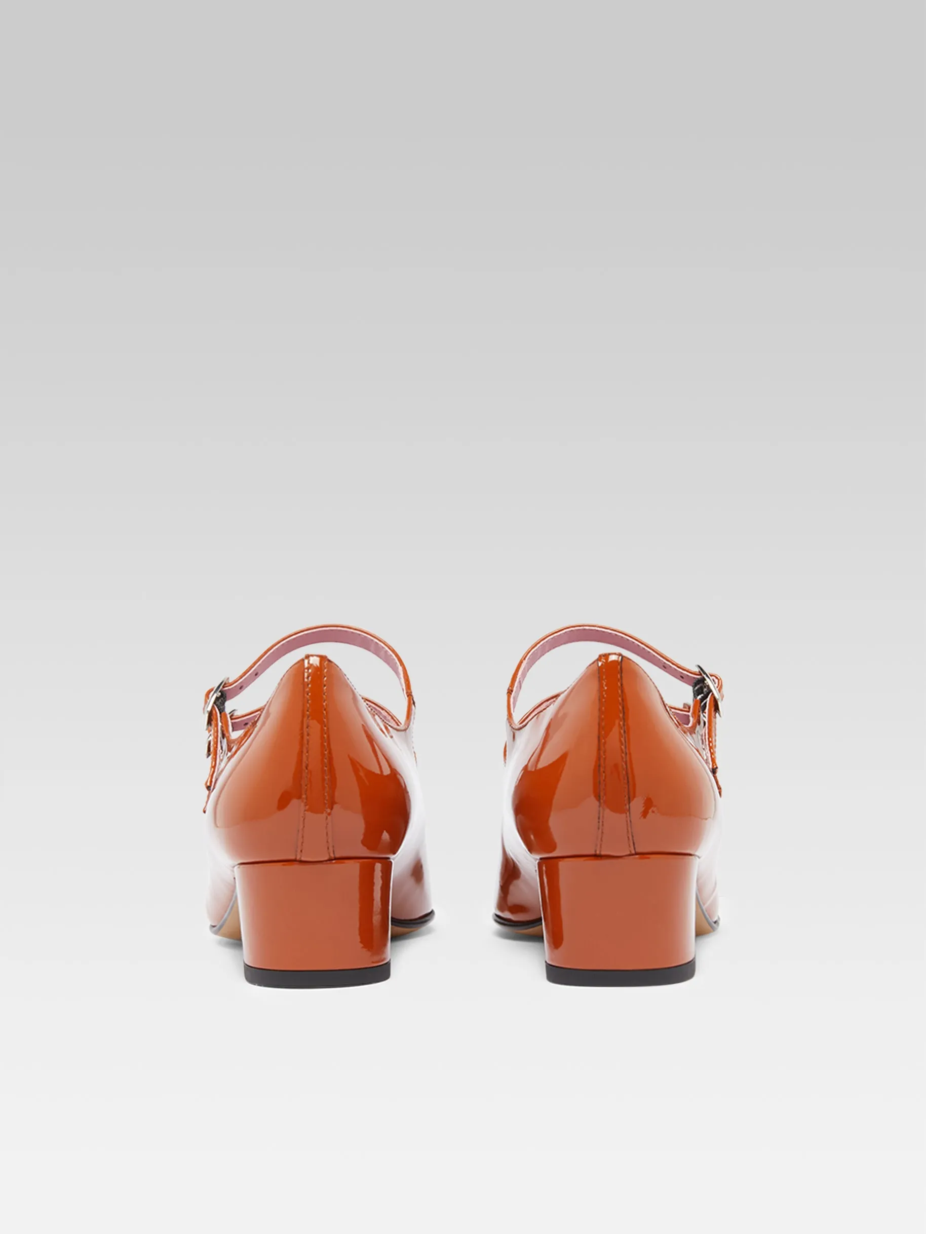 Kina - Escarpins babies cuir verni camel