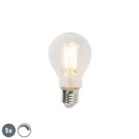 Lot de 5 lampes à filament LED réglables E27 A60 7W 806lm 2700K