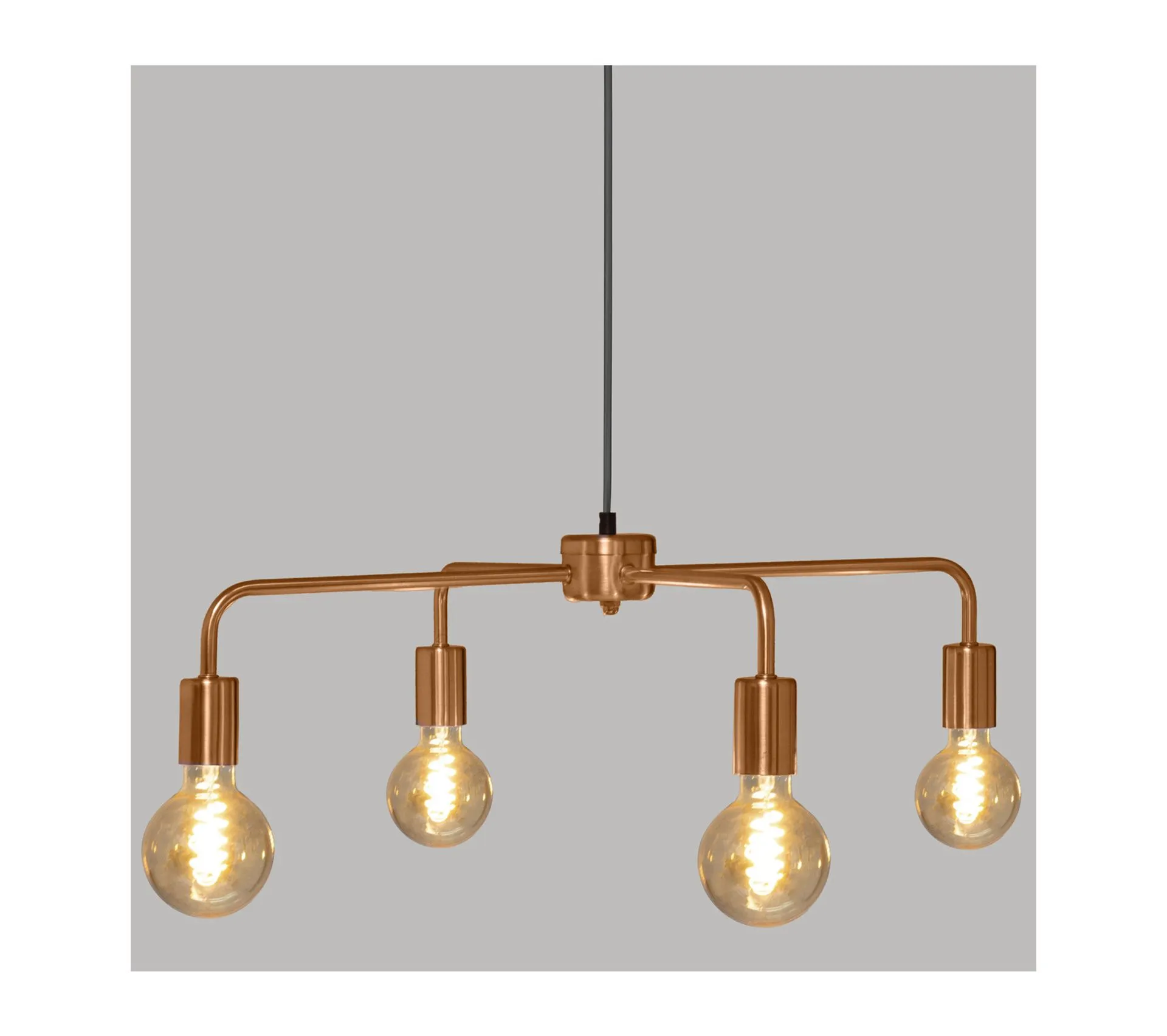 Luminaire Suspension 4 Lampes En Métal Cuivre D 69 Cm