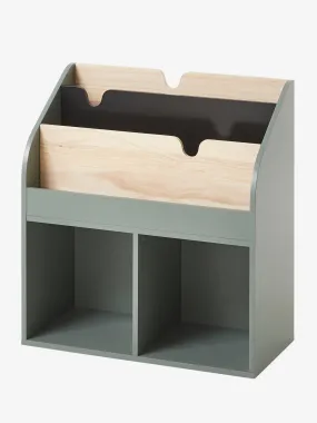 Meuble de rangement 2 cases + étagère-bibliothèque LIGNE SCHOOL vert - Vertbaudet