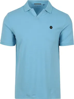 No Excess Poloshirt Riva Solid Bleu 23390361-036 commander e