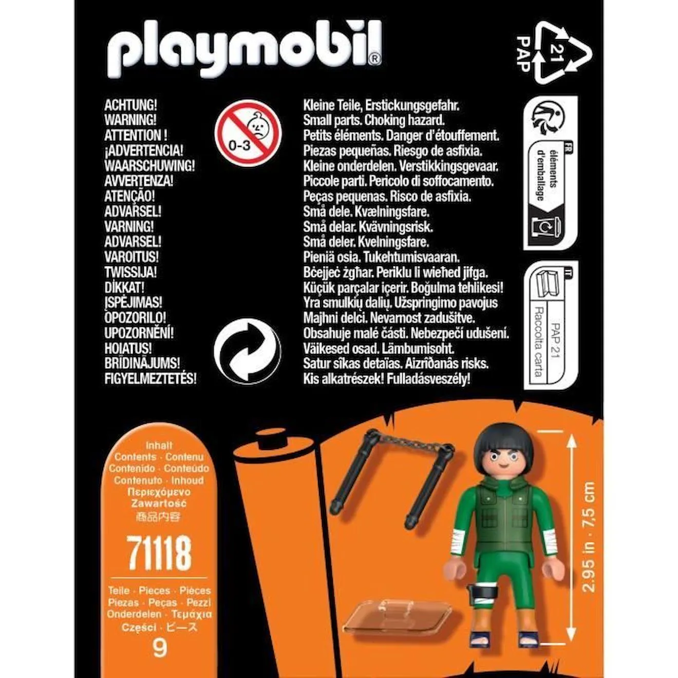 PLAYMOBIL - 71118 - Figurine Rock Lee de Naruto Shippuden vert - Playmobil