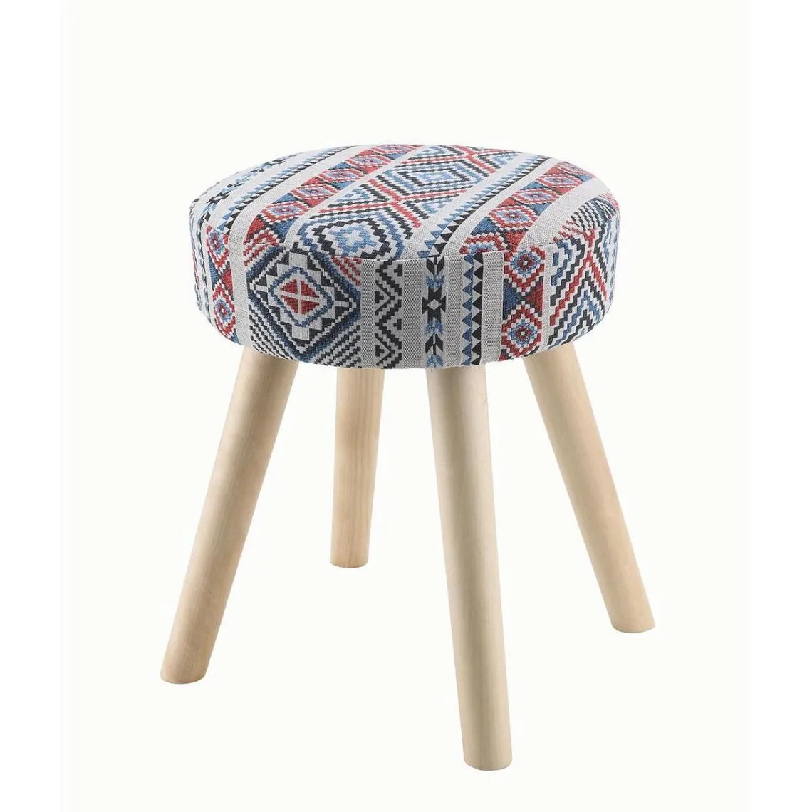 Pouf à imprimé style mexicain TAXCO Bleu | 3 Suisses