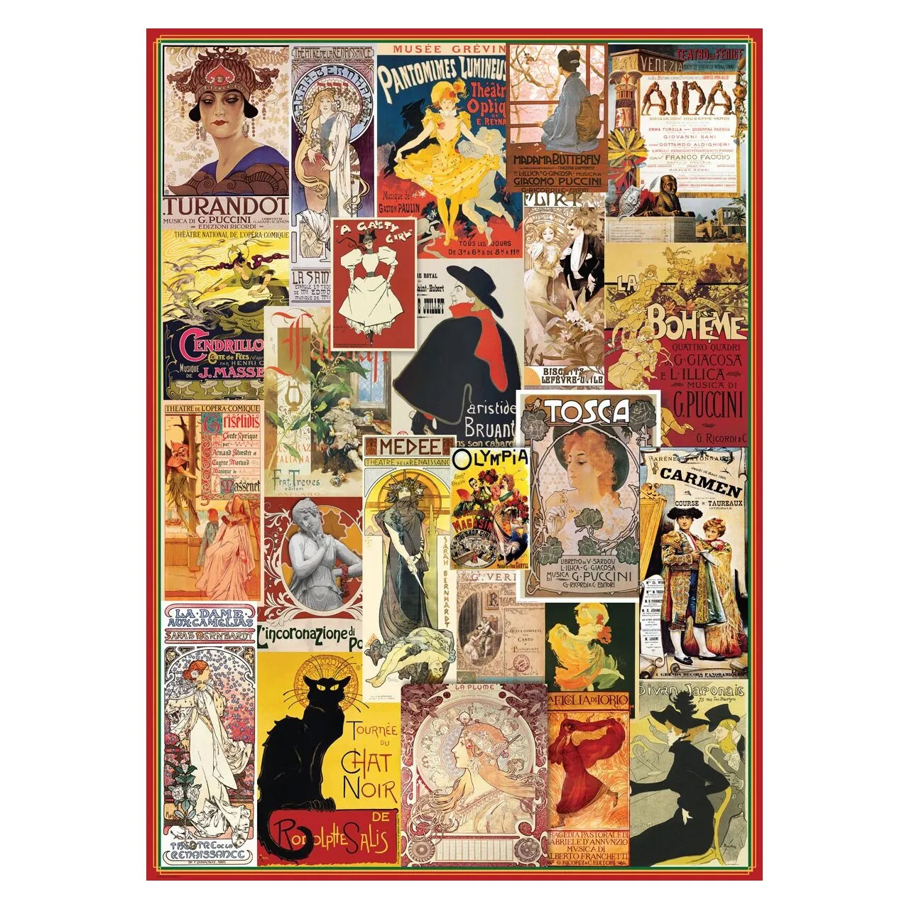 Puzzle Eurographics - Affiches Vintage de Théâtre et Opéra, 1000 pièces