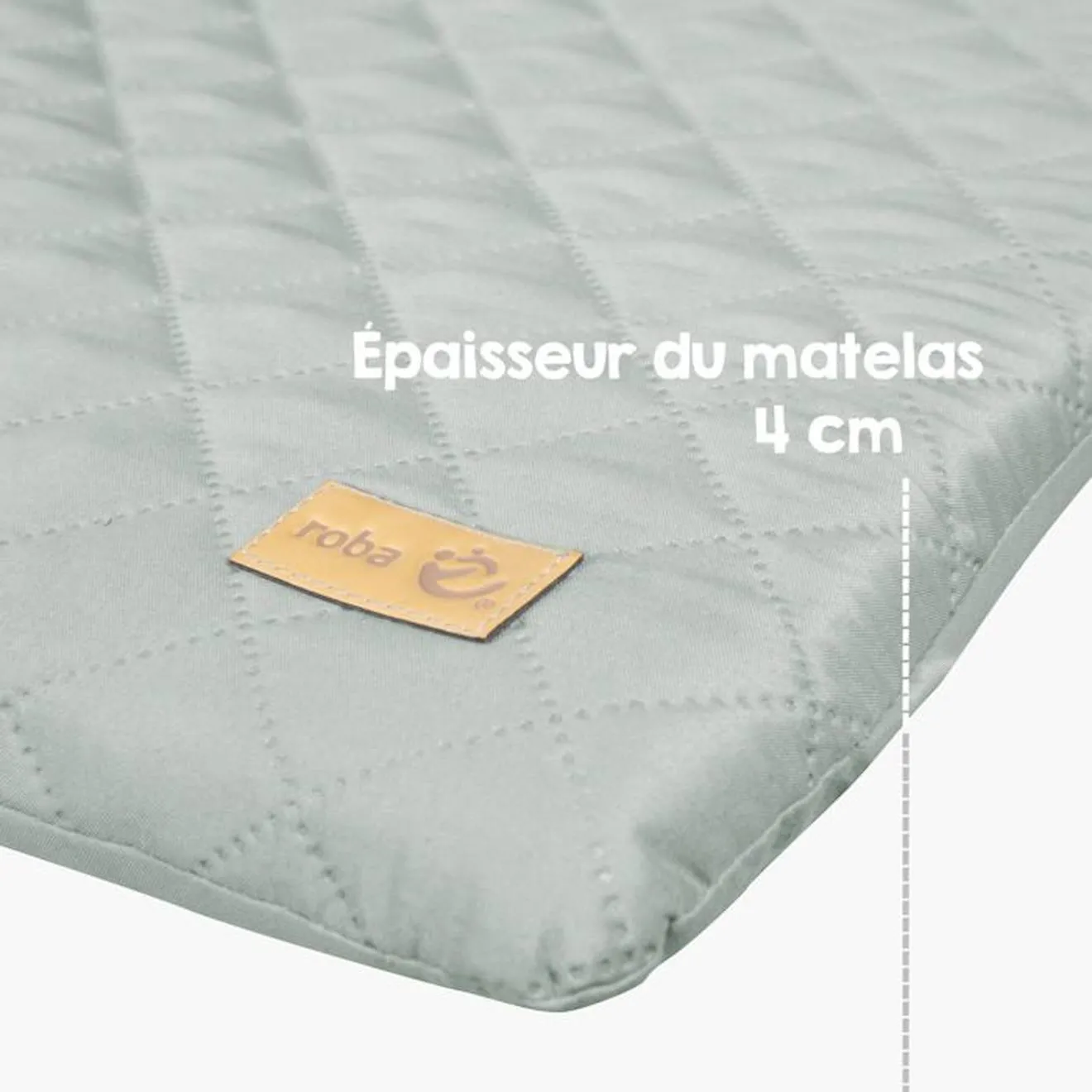 ROBA Matelas à Langer roba Style - 85 x 75 cm - Imperméable - Doux et Facile à Nettoyer - Vert Givré vert - Roba