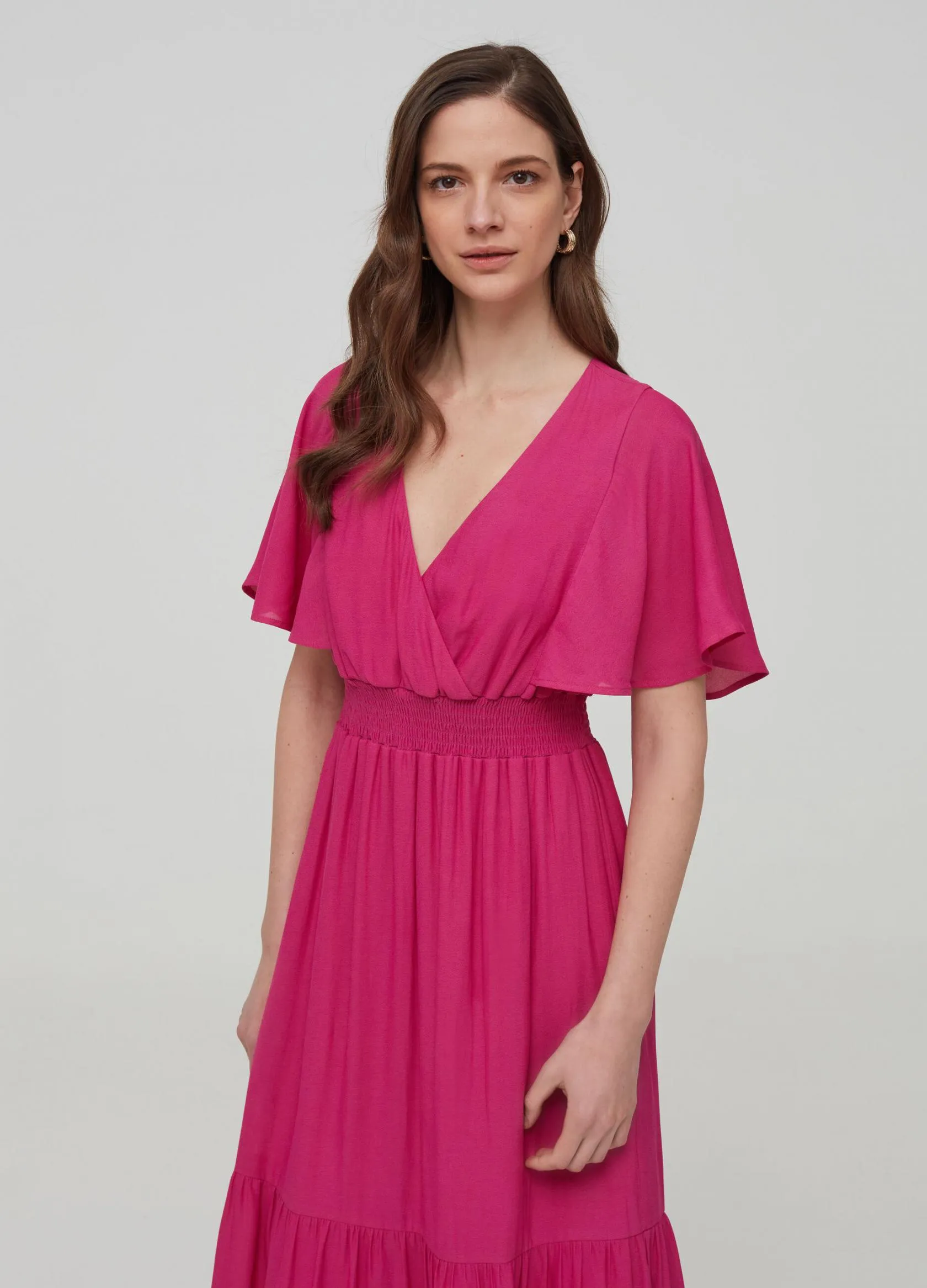 Robes Femme | Long dress with flounces Rose fuchsia | OVS