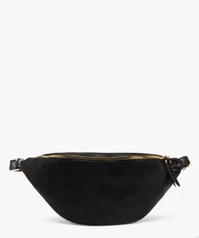 Sac banane grand format brillant femme noir