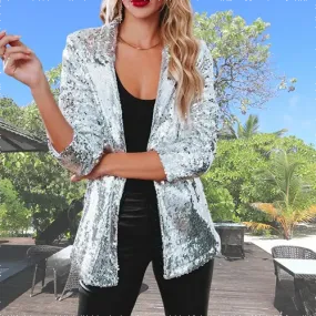 Salud | Blazer De Soirée  Paillettes Pour Femmes | Manches Longues