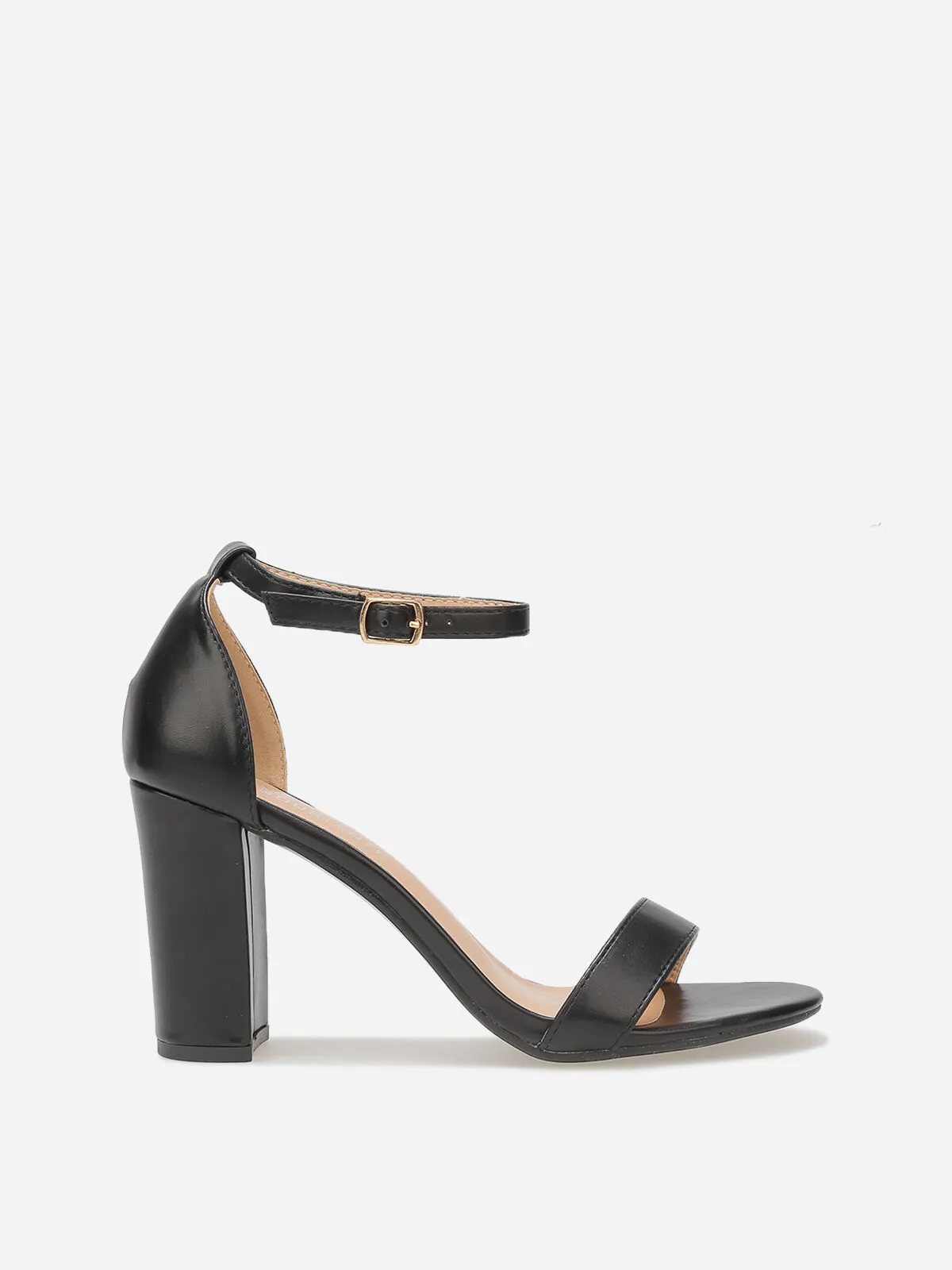 Sandales avec brides et talon carré- Noir