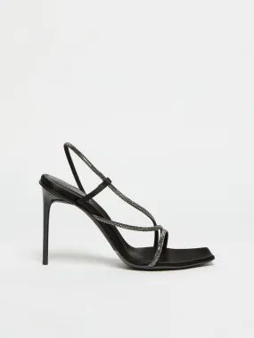 Sandales en satin avec cristaux
