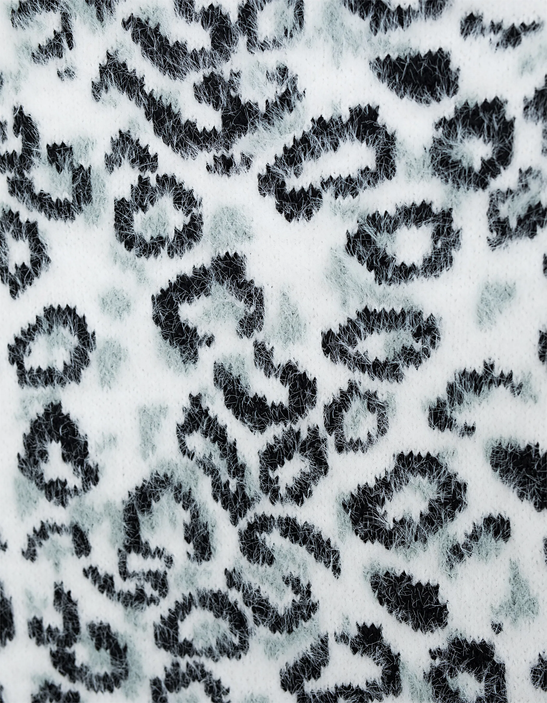 Snood blanc cassé, noir et gris léopard fille
