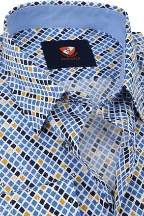 Suitable Chemise Carreaux Bleu Jaune SPE20307WA25ST-500 comm