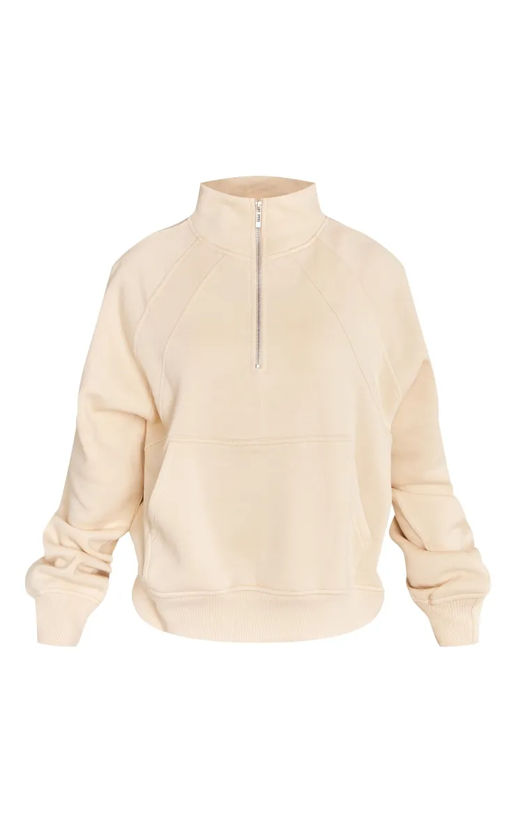Sweat gris pierre foncé à empiècements et poche à zip