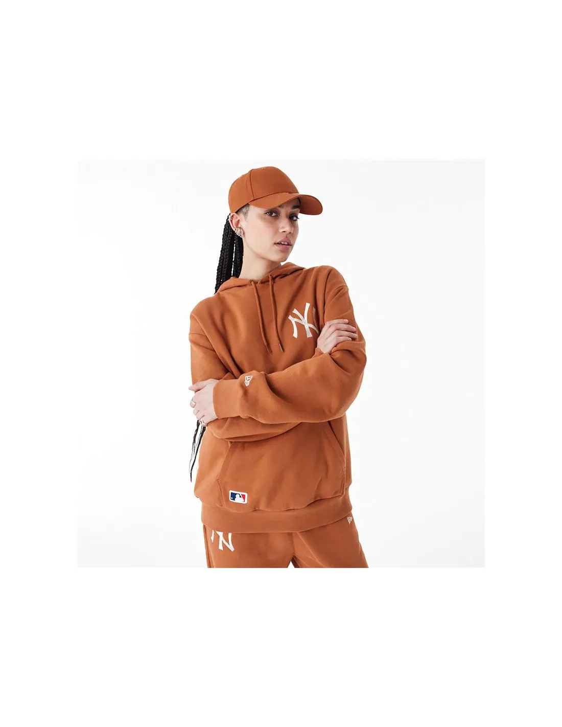 Sweat New Era League Essential Oversized New York Yankees Marron