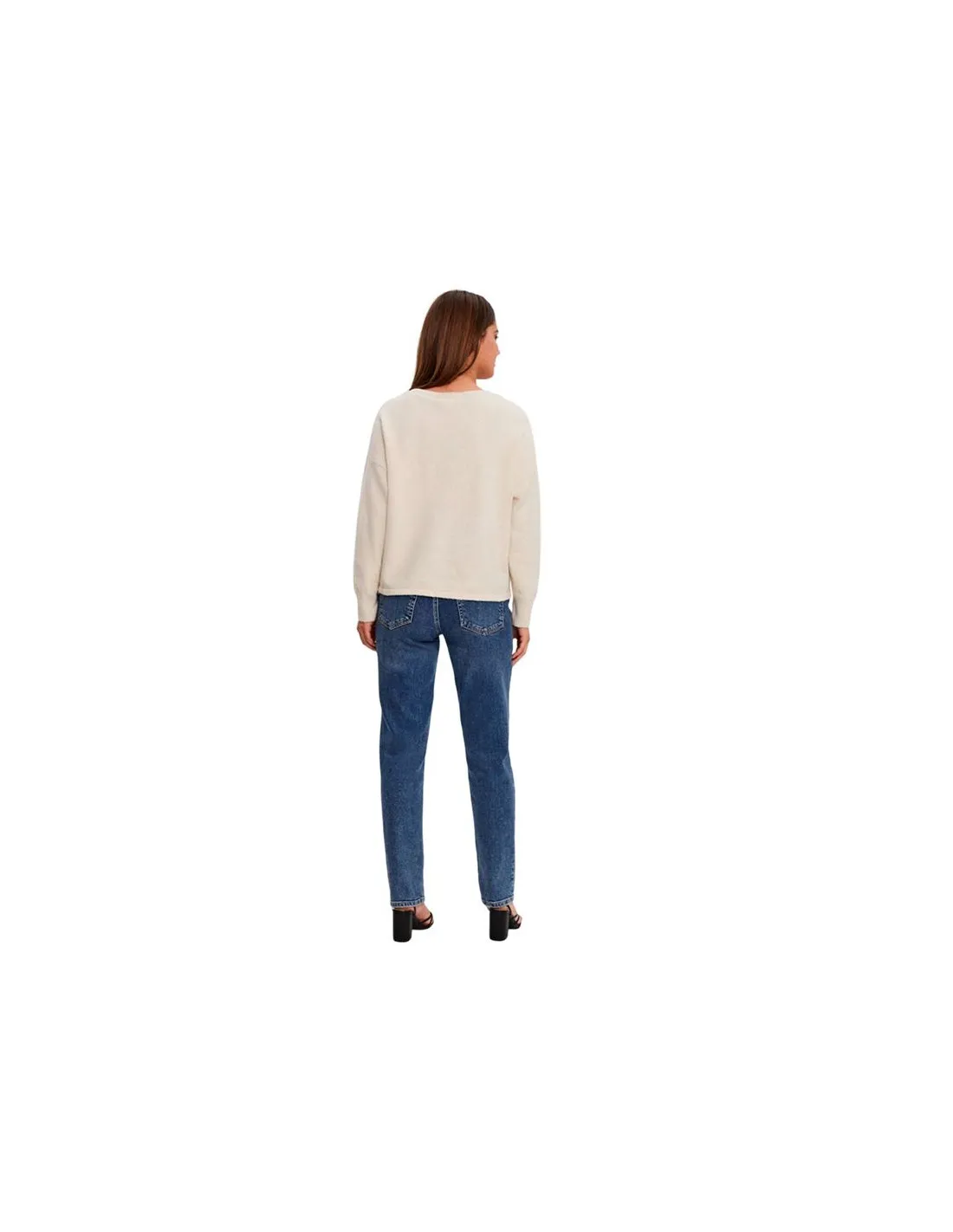 Sweat Vero Moda doffy col V Birch Femme