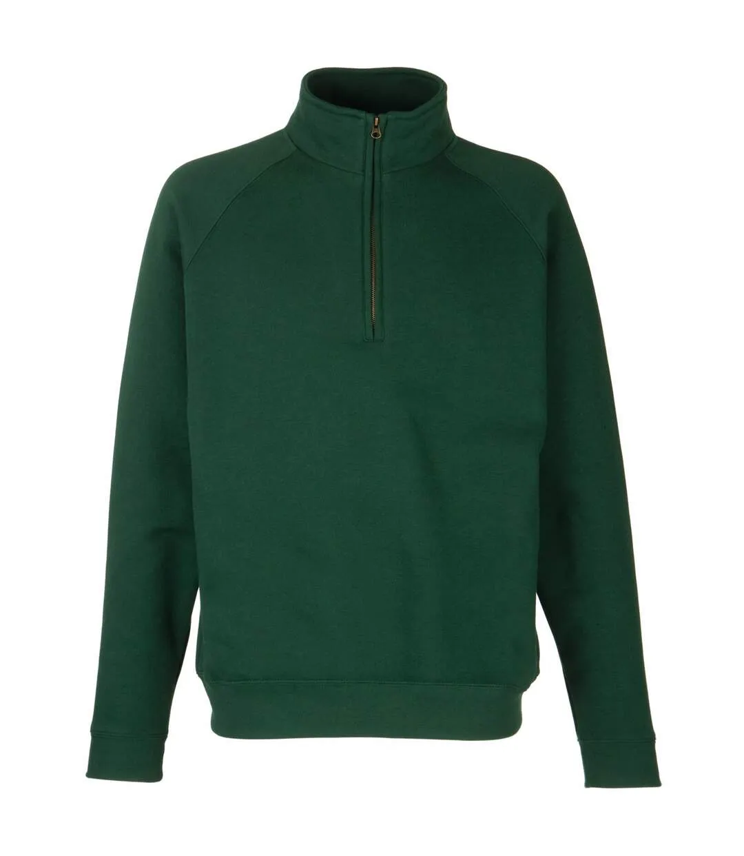 Sweatshirt à fermeture zippée 1 quart homme vert bouteille Fruit of the Loom