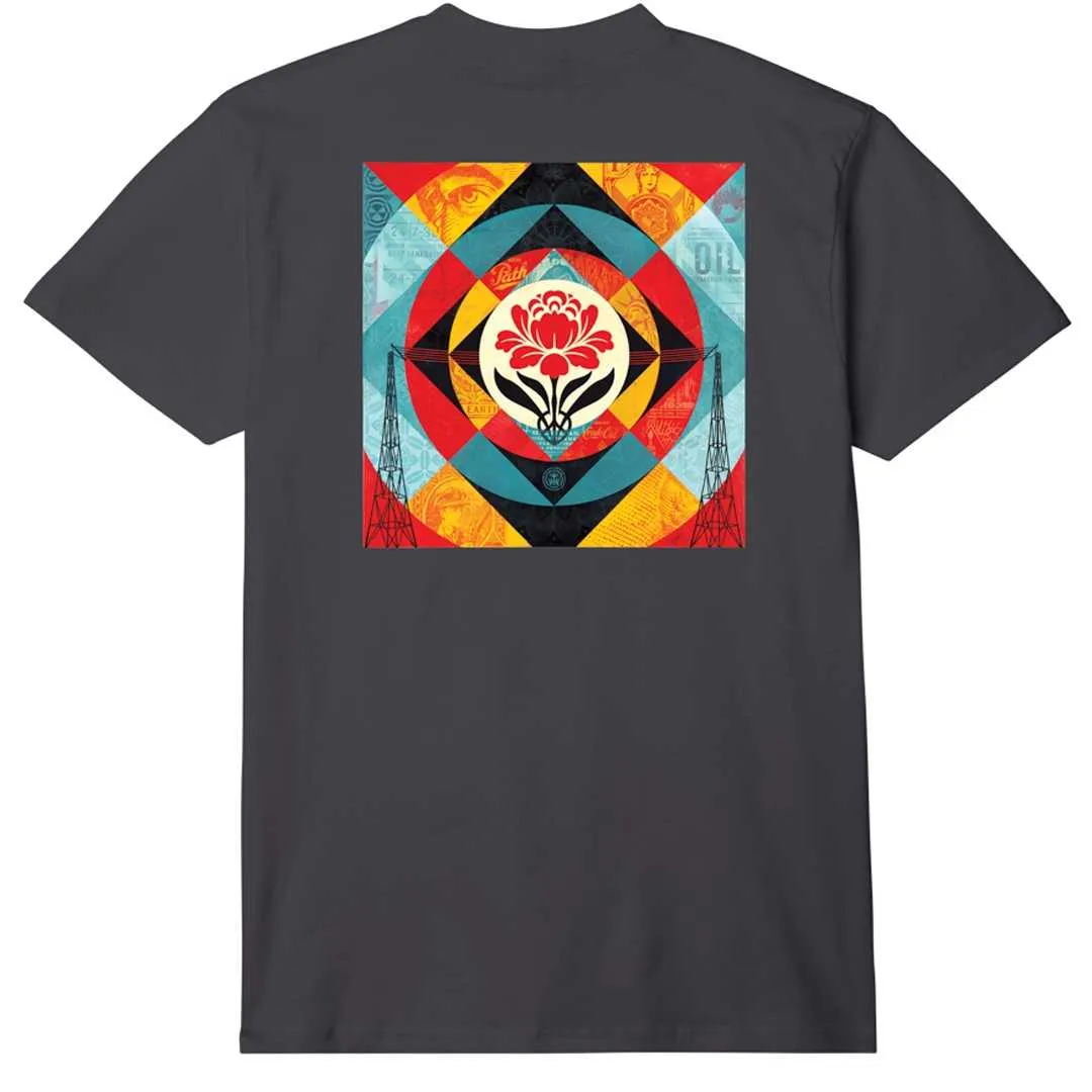 T-shirt : OBEY GEOMETRIC POWER CANVAS TEE Black - Bamboo Skateshop