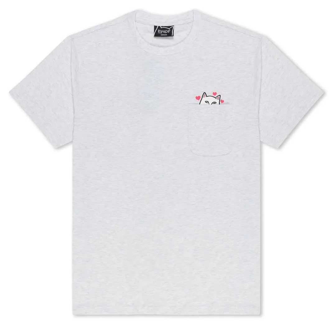 T-shirt : Ripndip NERMAL LOVES POCKET TEE Ash Heather - Bamboo Skateshop